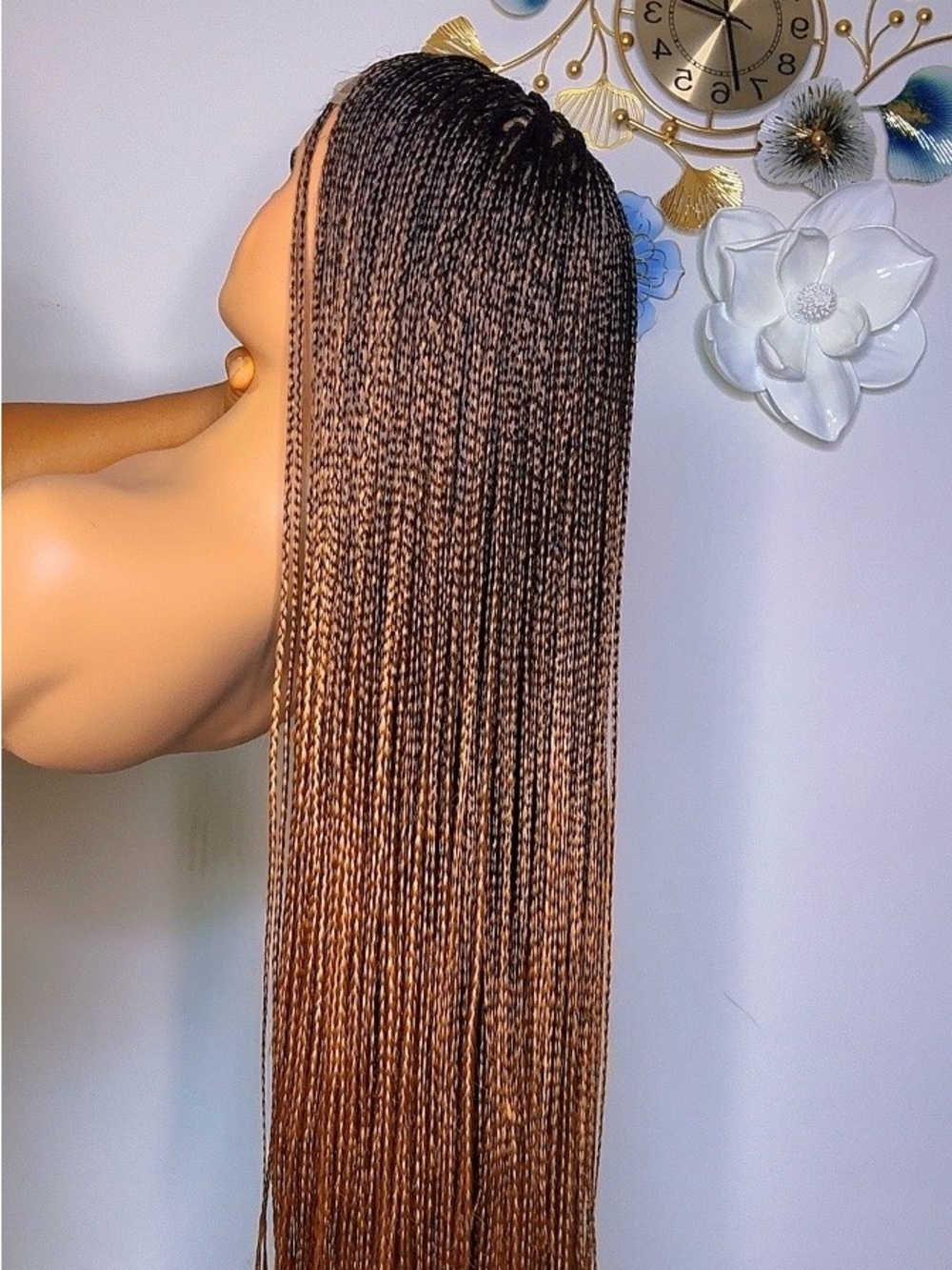 Silky bone straight Premium braided wig knotless 6by6  Wig handmade lightweight